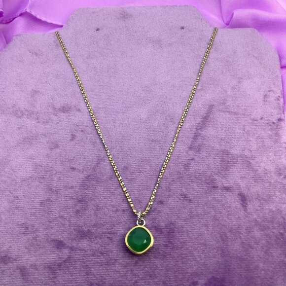 Brighton Gold and Silver With Green stone pendant - Picture 2 of 4